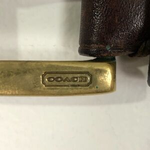 COACH Leather Belt with Brass Buckle